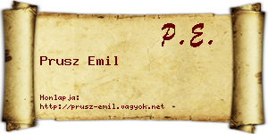 Prusz Emil névjegykártya