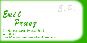 emil prusz business card